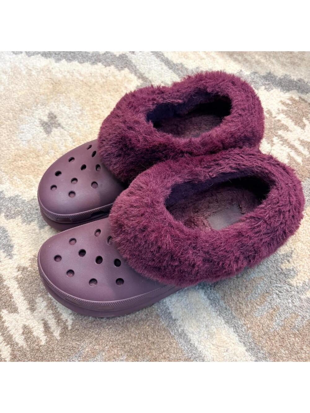 Crocs Furever Cruch Lined Platform Clogs Men's Size 11 Dark Cherry